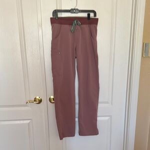 Figs Men's Mauve Joggers with Green Drawstring